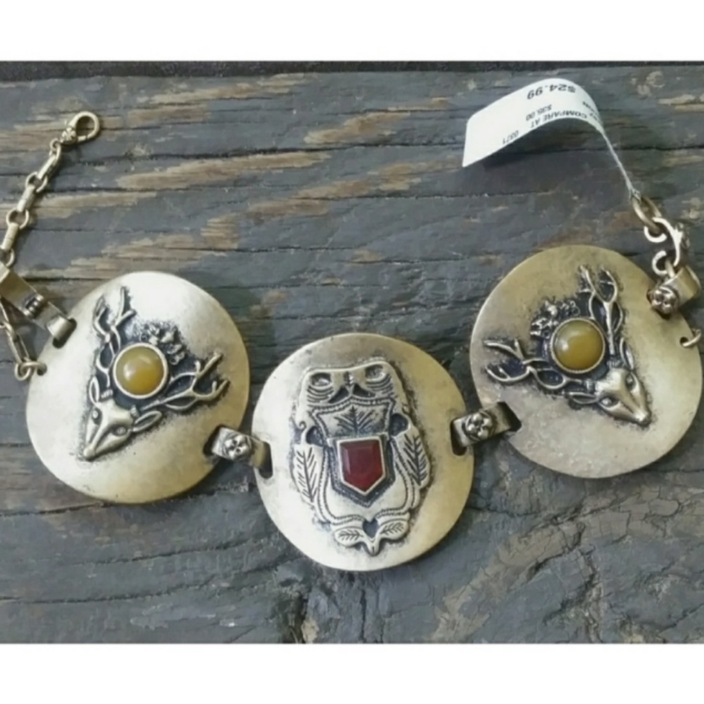 Brass Tone Disc Bracelet